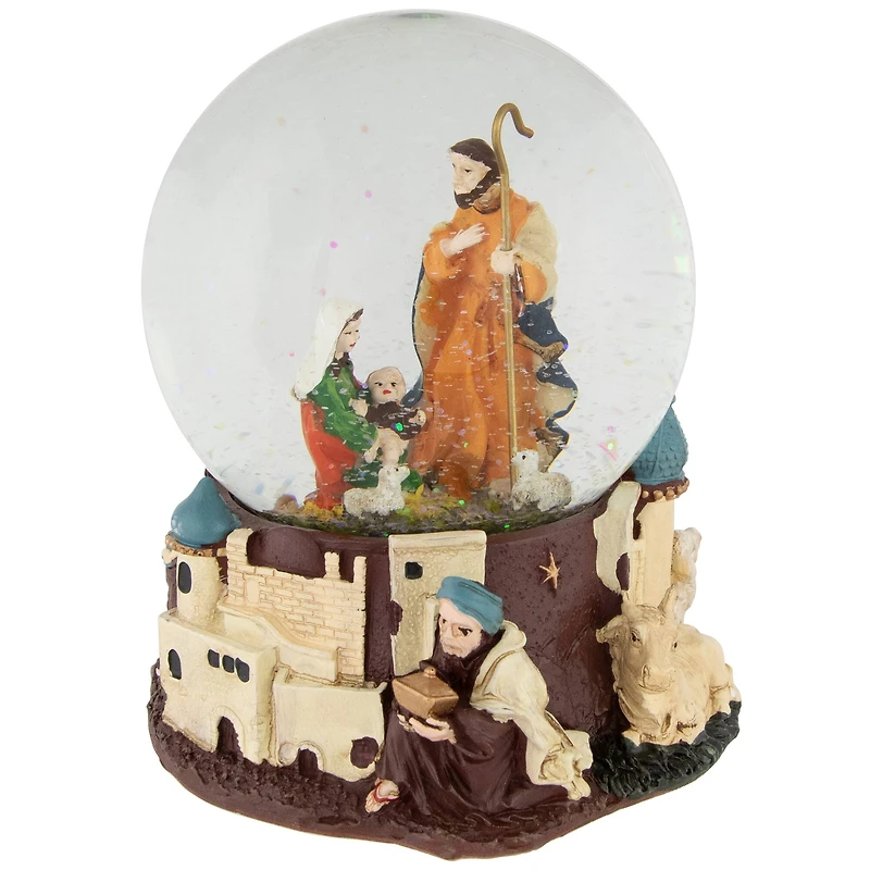 5.5" Nativity Scene Musical Snow Globe Glitterdome