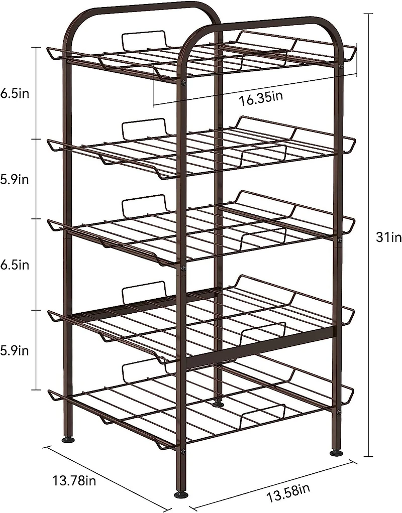 NEX™ 31" Bronze Freestanding 5-Tier Water Bottle Organizer