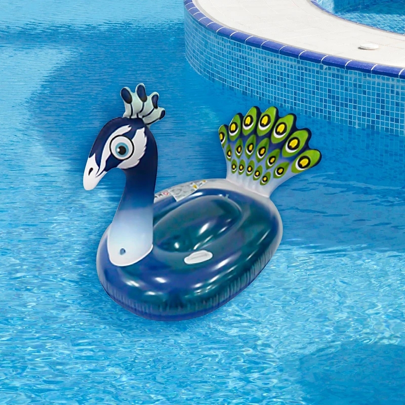Pool Central® 4.75ft. Purple Inflatable Peacock Swimming Pool Float