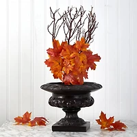 18" Orange Autumn Maple Leaf Bush, 2ct.