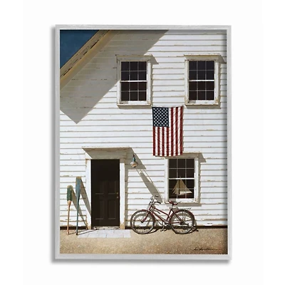 Stupell Industries Vintage Americana Cape House with Gray Frame Wall Accent
