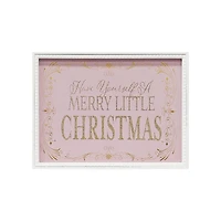 15.75" Pink Merry Little Christmas Wall Sign in White Frame by Ashland®