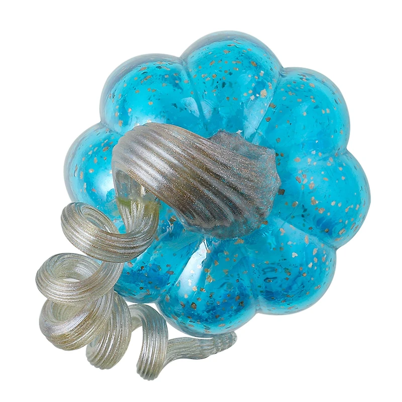 Glitzhome® Glass Pumpkin, Blue