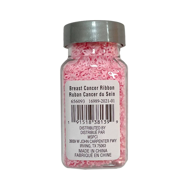 Specialty Polyester Glitter Breast Cancer Ribbon Shapes by Recollections™