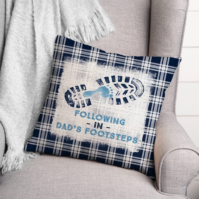 Following in Dad's Footsteps Indoor/Outdoor Pillow