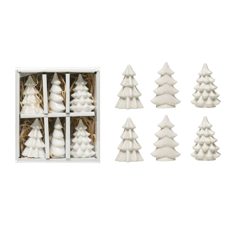 Hello Honey® 3" White Stoneware Trees Set