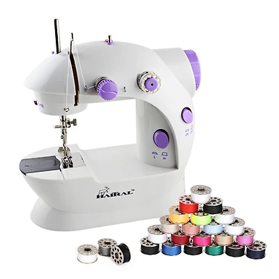 Haitral™ Lavender Flex-Speed Cordless Combo Sewing Machine with Bobbins & Sewing Thread