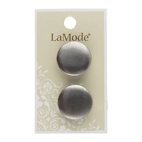 LaMode 7/8" Brushed Silver Shank Buttons, 2ct.
