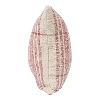 Hello Honey® Natural & Red Grid Pattern Cotton Slub Lumbar Pillow