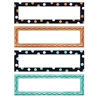 Trend Enterprises® I Heart Metal™ Dots & Embossed Desk Toppers® Name Plates Variety Pack, 6 Packs of 32