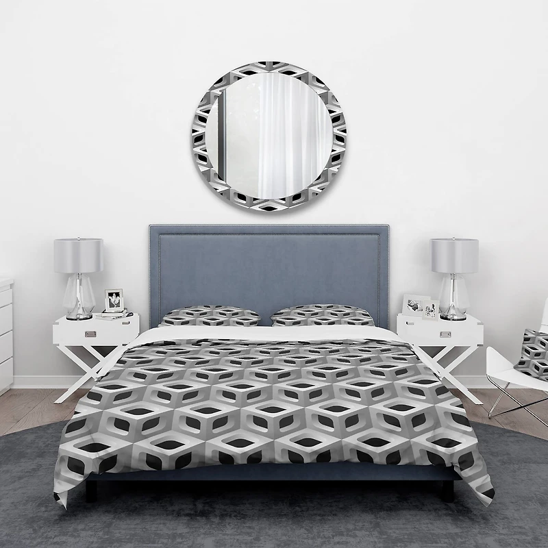 Designart '3D Lattice Pattern' Scandinavian Bedding Set