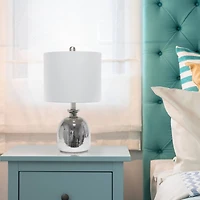 Lalia Home 20" Metallic Gray Hammered Glass Jar Table Lamp