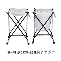 Honey Can Do Black/ Single Bounce Back Hamper with Wheels and Lid