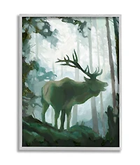 Stupell Industries Elk Wilderness Silhouette Wall Art in Gray Frame