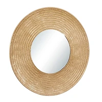 36" Gold Metal Contemporary Wall Mirror
