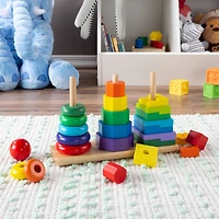 Toy Time Wooden Rainbow Stacking Shapes Set