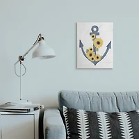 Stupell Industries Countryside Anchor with Sunflower Vine Floral Detail Canvas Wall Art