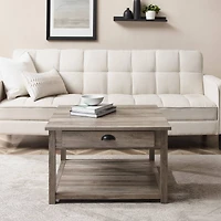 Walker Edison 30" Gray Square Country Coffee Table