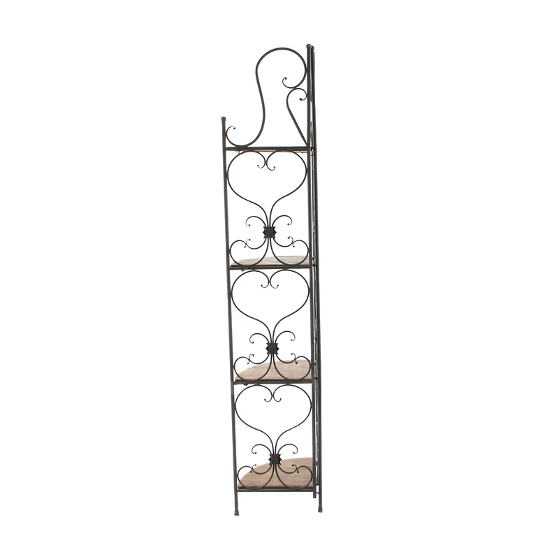 66" Brown Iron Farmhouse Baker's Rack