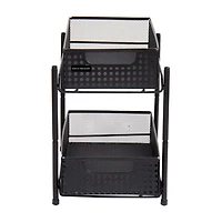Mind Reader 2-Tier Metal Mesh Heavy Duty Organizer Slide Out Basket Drawer