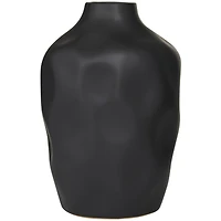 CosmoLiving by Cosmopolitan Black Ceramic Faceted Vase 9" x 9" x 14"