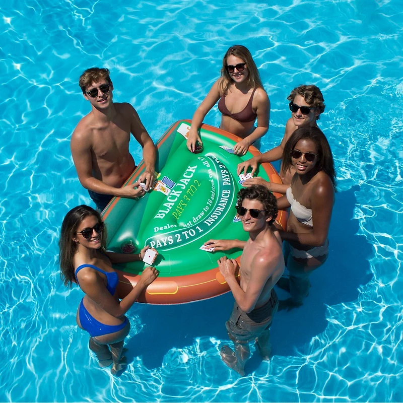 Swimline 60" Inflatable Blackjack Table Game with Water Proof Cards