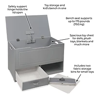 Badger Basket Gray Up & Down Toy & Storage Bench