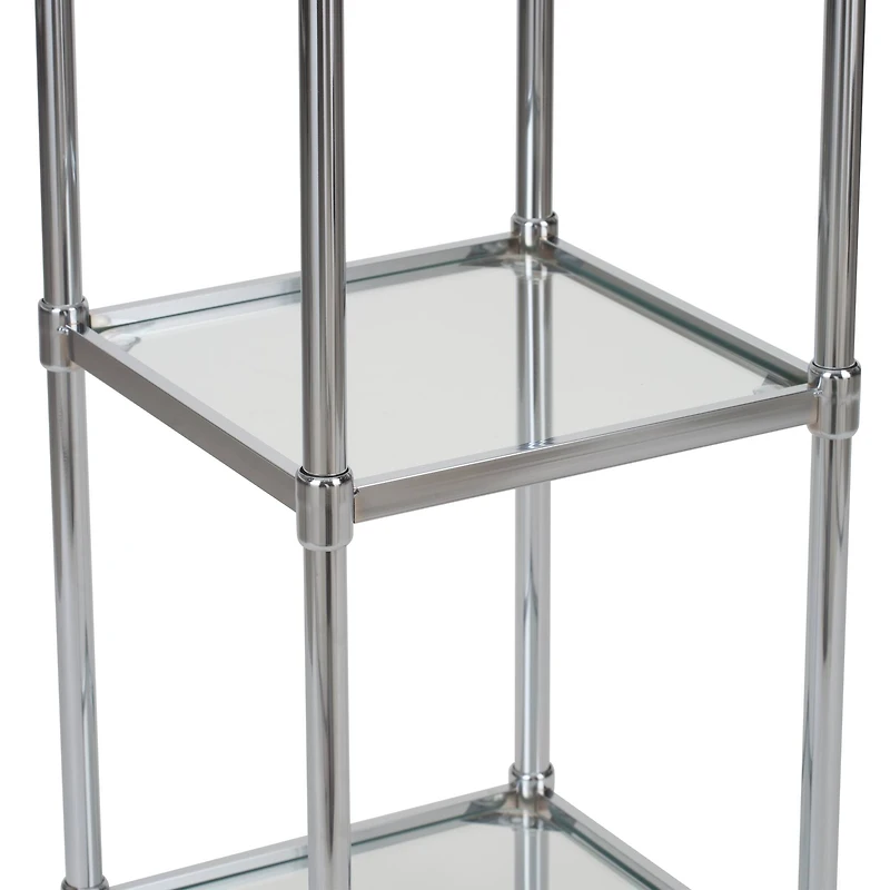 Organize It All Glacier 34" 3-Tier Freestanding Tempered Glass Shelving Tower