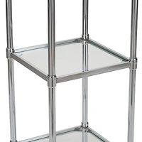 Organize It All Glacier 34" 3-Tier Freestanding Tempered Glass Shelving Tower