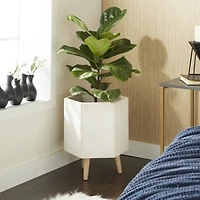 CosmoLiving by Cosmopolitan White Polystone Contemporary Planter Set