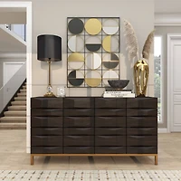 19" Gold Aluminum Drip Vase with Melting Designed Body