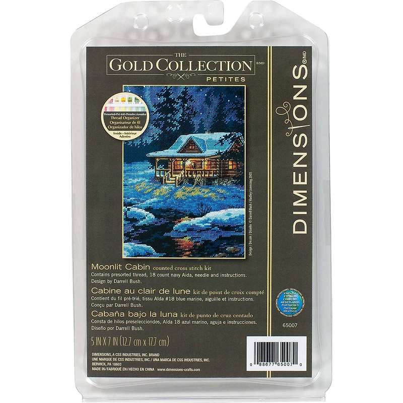 Dimensions® Moonlit Cabin Counted Cross Stitch Kit