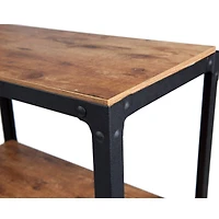 Mind Reader 30" Brown & Black 3-Tier Rolling Bar Cart