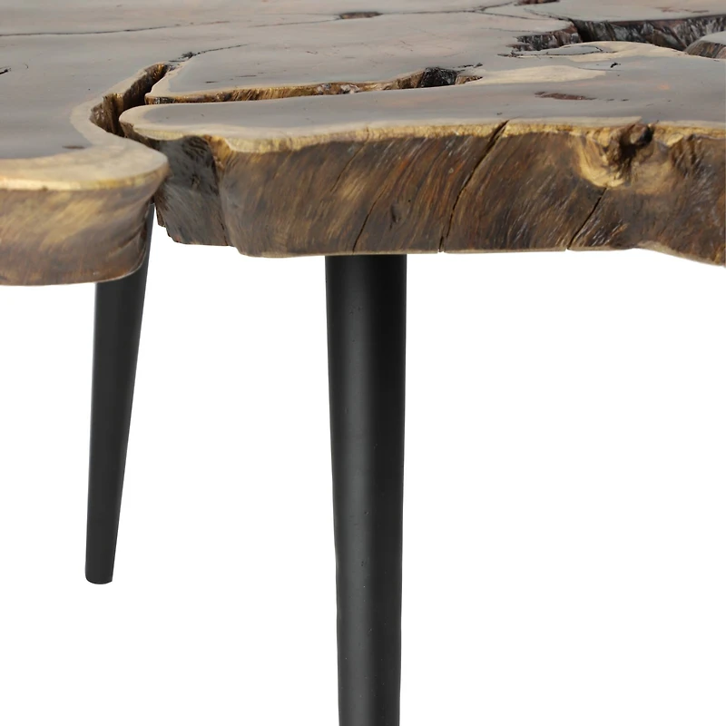 47" Brown Metal Contemporary Coffee Table
