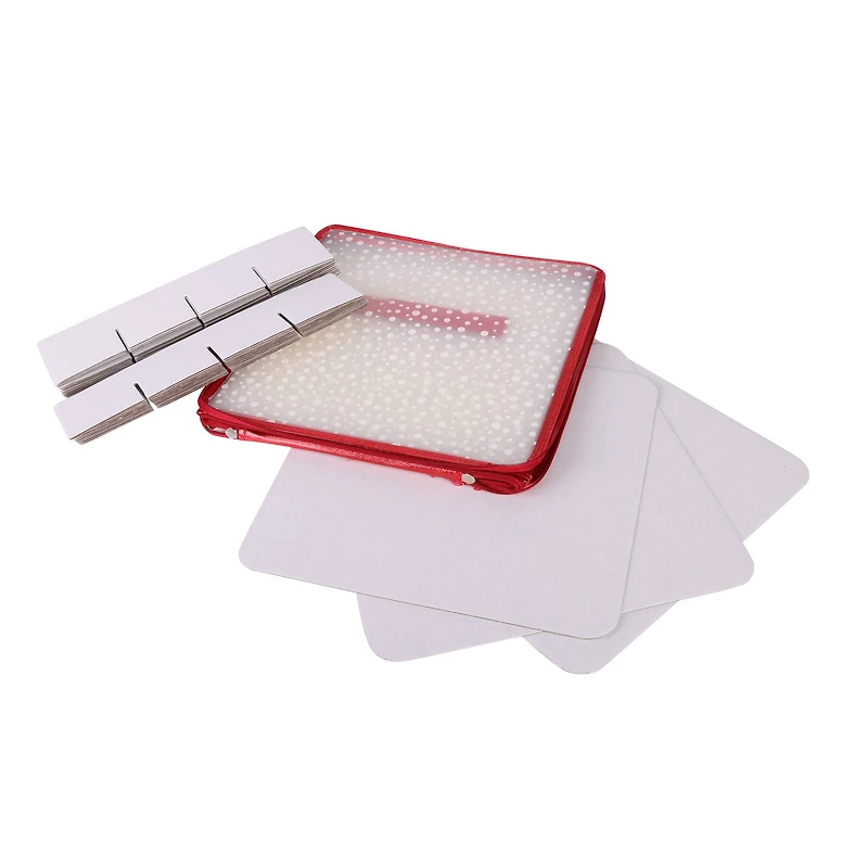 Simplify Clear & Red Ornament Organizer