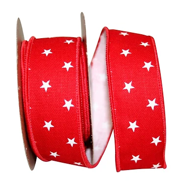 The Ribbon Roll 1.375" x 10yd. Wired Mini Star Ribbon