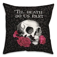Til Death Do Us Part Skull Throw Pillow