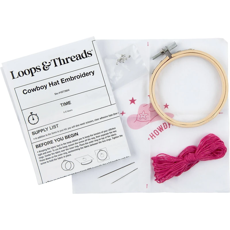 3.5" Cowboy Hat Embroidery Kit by Loops & Threads®