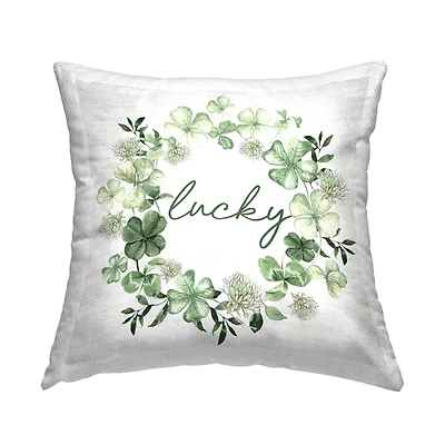 Stupell Industries Lucky Irish Wreath Decorative Printed Throw Pillow
