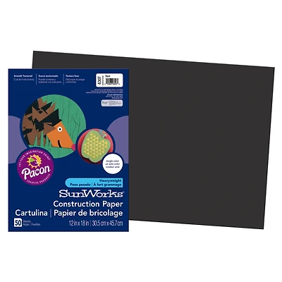 Pacon® SunWorks® 12" x 18" Black Construction Paper, 50ct.