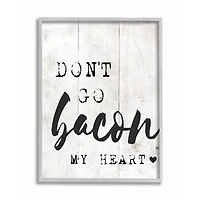 Stupell Industries Bacon My Heart Print with Gray Frame Wall Accent