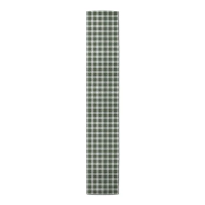 Hunter Green Plaid Outdoor Table Runner