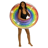 PoolCandy Classic Rainbow Glitter Jumbo Pool Tube