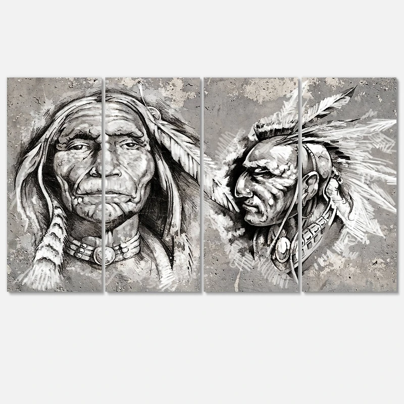Designart - Native American Indian Heads