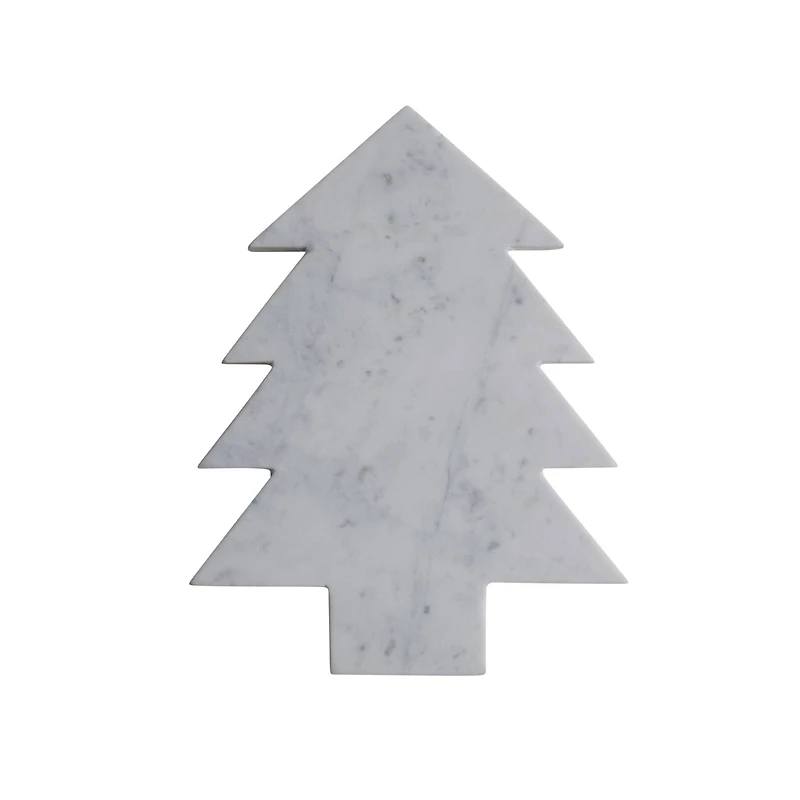 Hello Honey® 13.5" White Marble Tree Shaped Cheese & Cutting Board