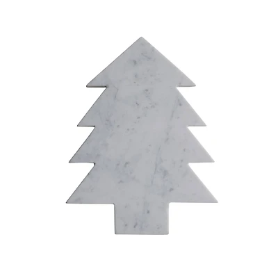 Hello Honey® 13.5" White Marble Tree Shaped Cheese & Cutting Board