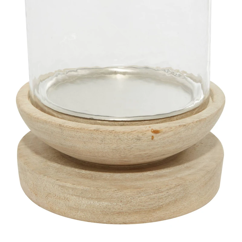 10" Cream Wood Traditional Candle Holder