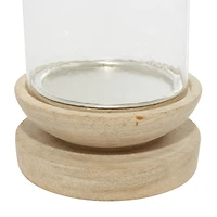 10" Cream Wood Traditional Candle Holder