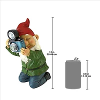 Design Toscano 12" Smile For Me Solar Garden Gnome Statue