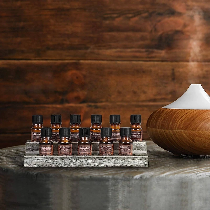 NEX™ Whitewash Essential Oils Storage Rack for 5, 10, 15, and 20mL Bottles, 2ct.